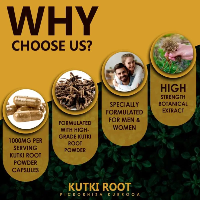 Earth BOTANIC Organic Kutki Root Powder 1000mg 120 Capsules (Picorohiza Kurrooa) Earth BOTANIC Organic Au supplements