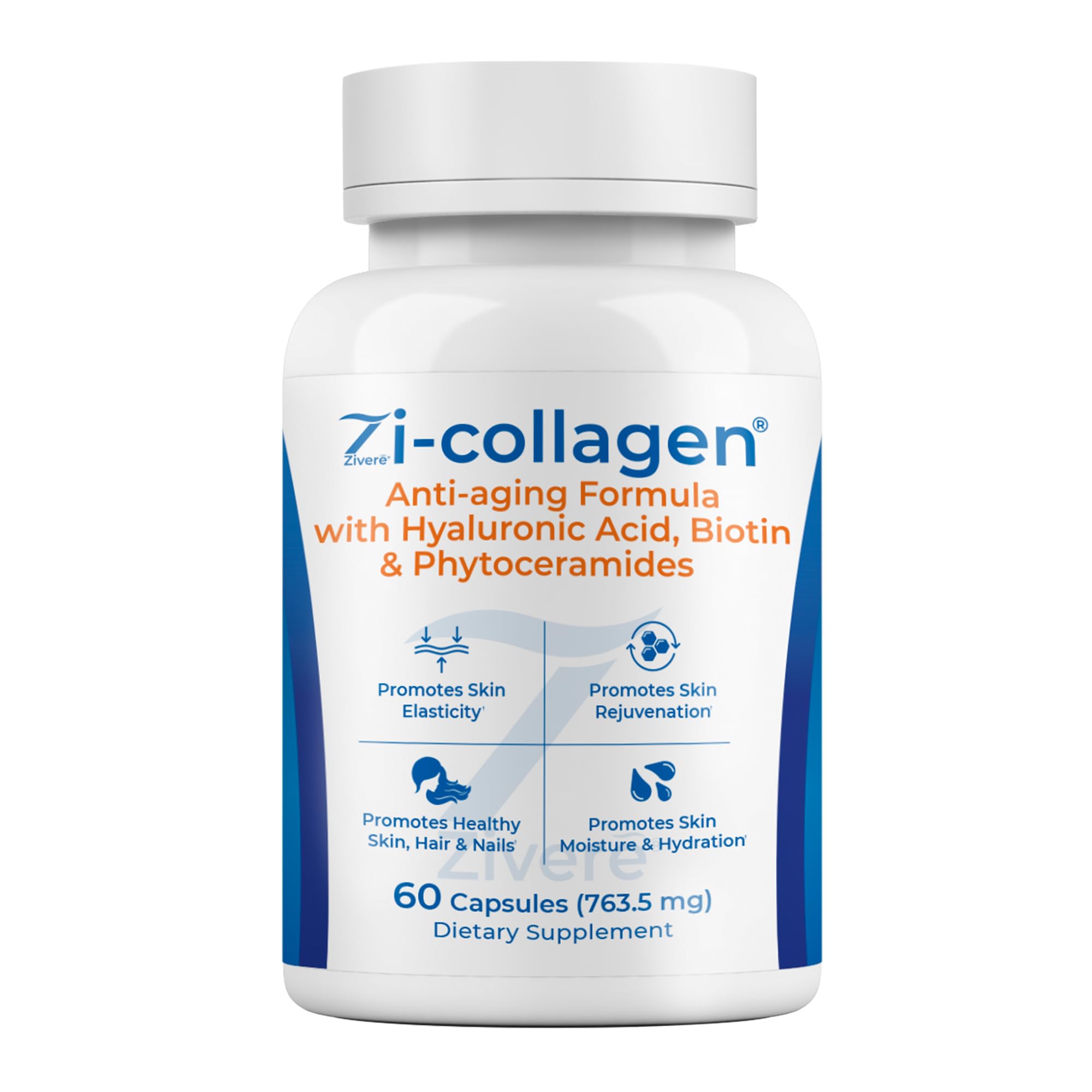 Zi-Collagen Marine Collagen Capsules for Skin, Hair & Nails Support – with Phytoceramides, Hyaluronic Acid, Biotin