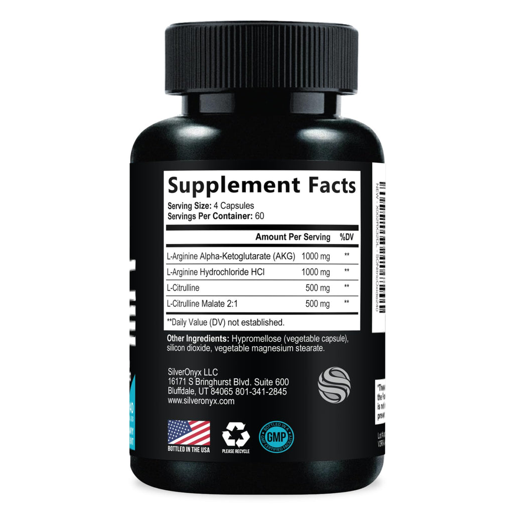 Extra Strength Nitric Oxide Booster - 3X Strength L-Arginine AKG & Citrulline Malate - Men & Women Premium Pre Workout Nitric Booster - Natural Energy & Muscle Support
