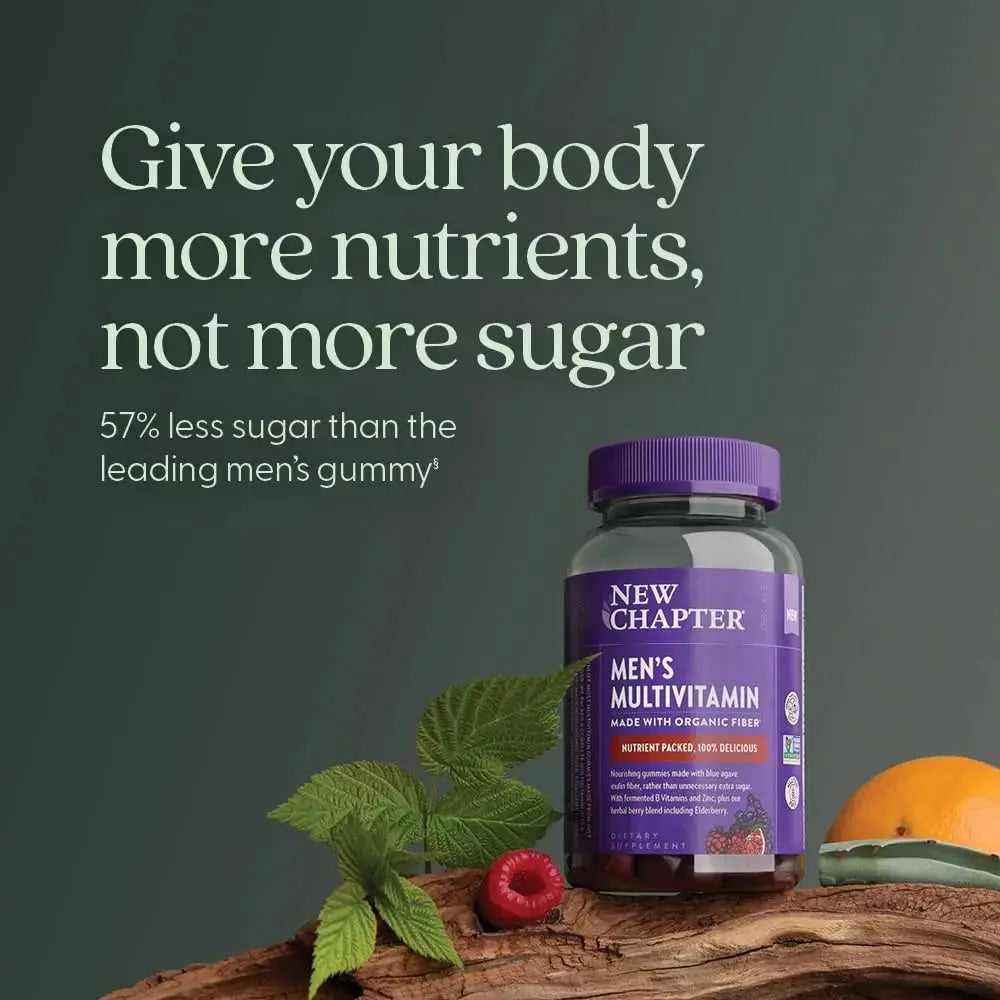 New Chapter Men’s Multivitamin Gummies, 57% Less Sugar, Men’s Gummy Vitamins with Vitamin C, D3 & Zinc New Chapter Au supplements