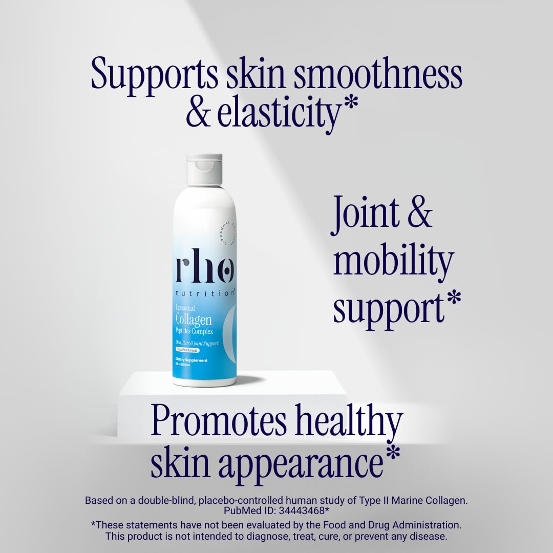 Rho Nutrition Liposomal Collagen Peptides - High-Absorption Liquid Collagen Supplement - Supports Skin Elasticity, Joint Health