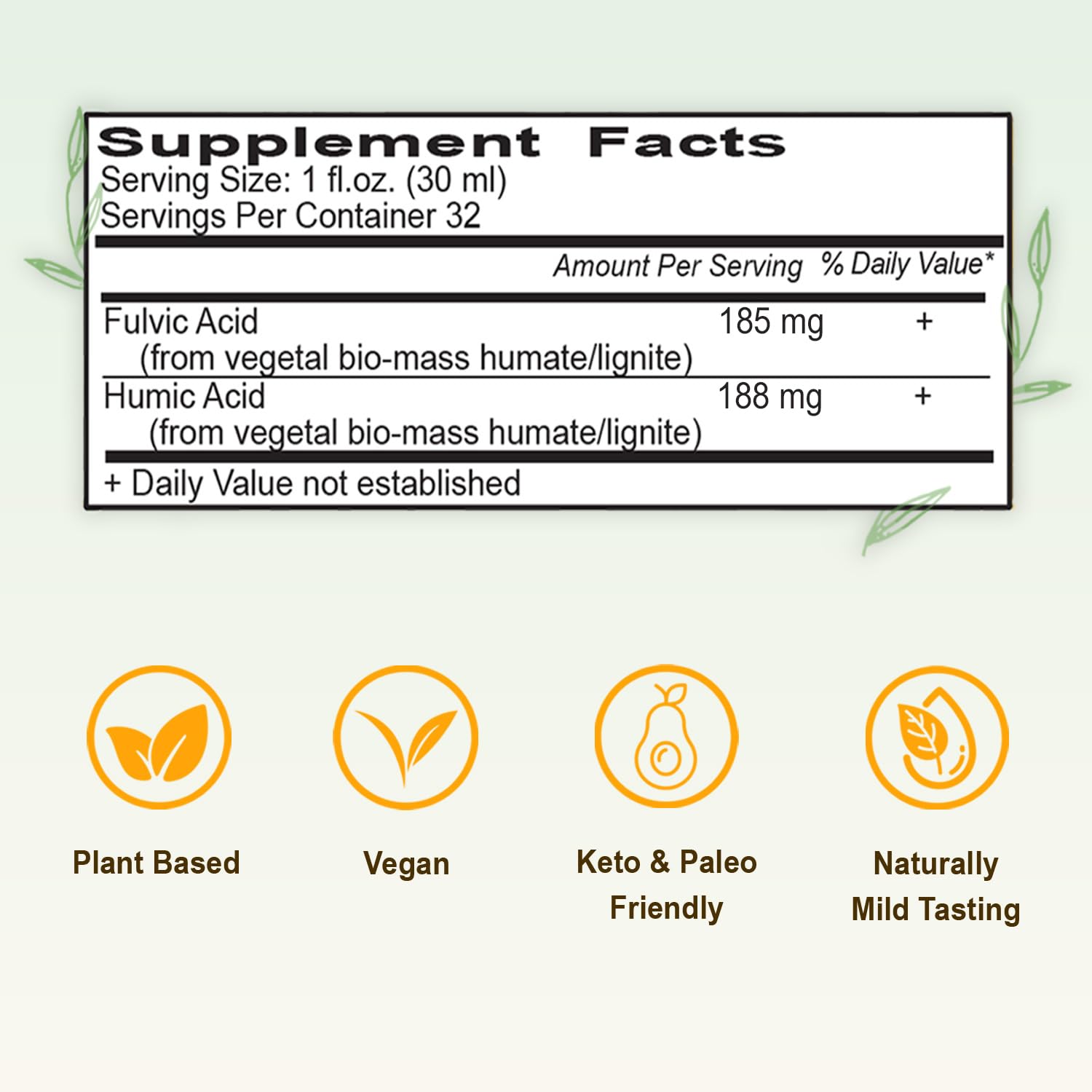 Vital Earth Minerals Fulvic Humic Mineral Blend Liquid – Fulvic Acid Supplement with 70+ Trace Minerals, Electrolytes for Recovery
