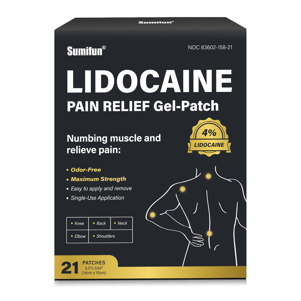 Sumifun 4% Lidocaine Patches,Maximum Strength Pain Relieving Patch Back, Shoulder, Joints, Knee Pain Relief and Muscle Soreness - 8 Hour Pain Relief (21 Count(Pack of 1)) Sumifun Au supplements
