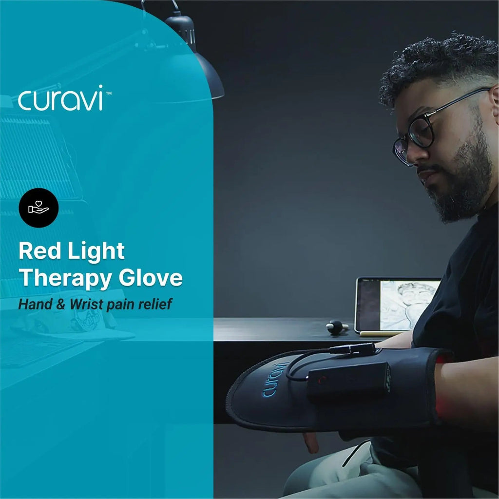 CURAVI Wellness Glove - Enhanced Comfort & Support for Hands and Wrists with Advanced Red CURAVI Au supplements