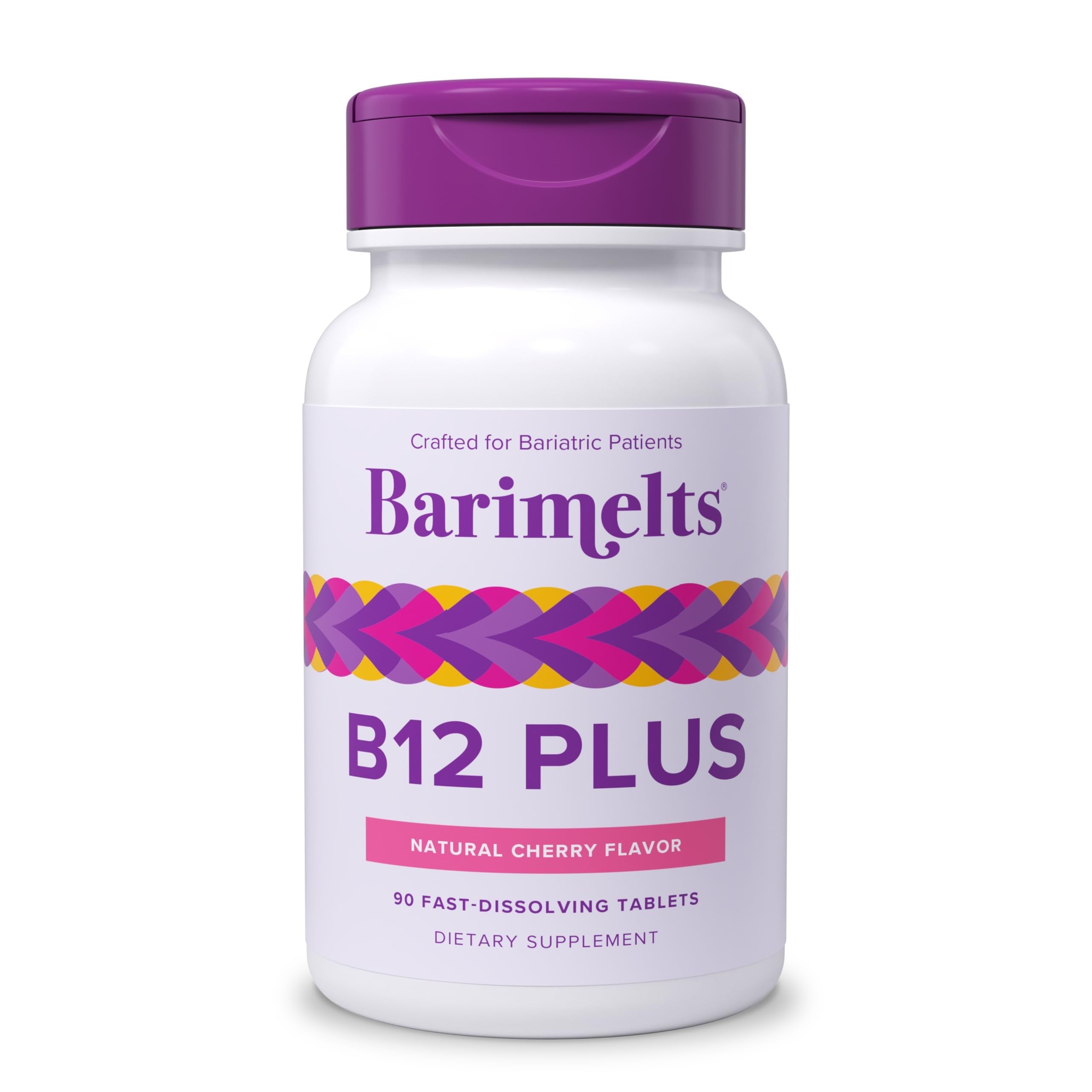 BariMelts Vitamin B12 Plus, 90 Fast-Dissolving Tablets (3-Month Supply), Sugar-Free Bariatric Vitamins for Women, Includes B12, B6