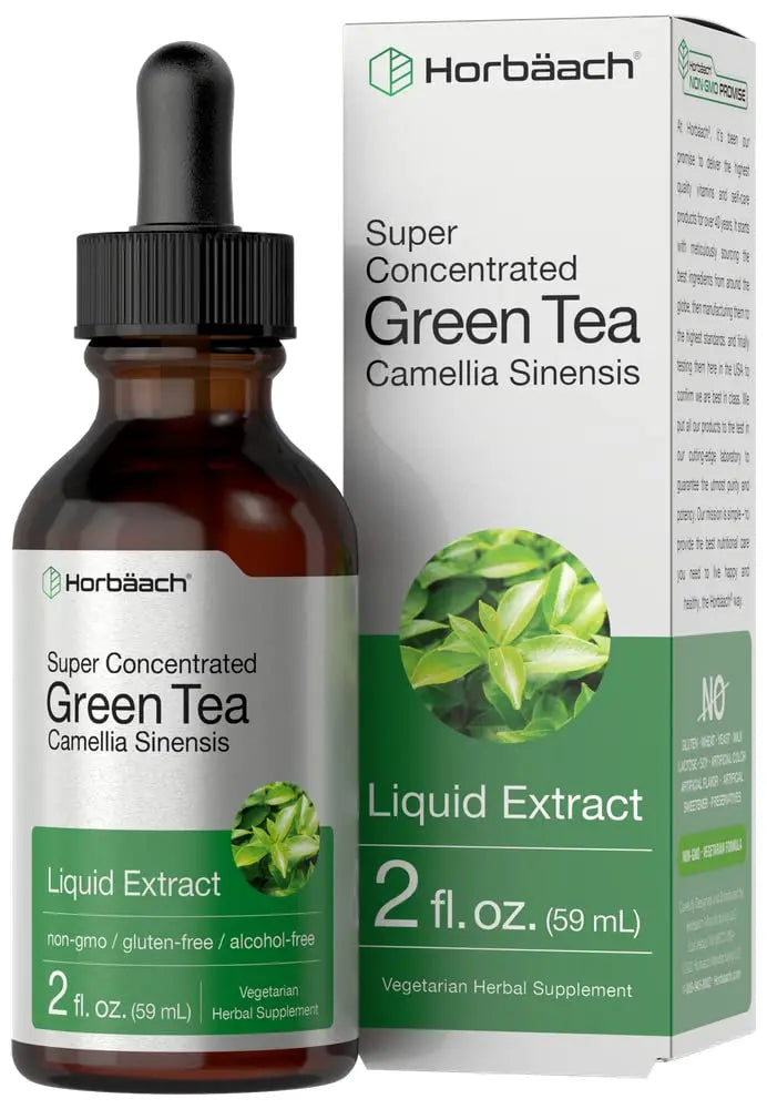 Green Tea Extract Liquid | 2 Fl Oz | Alcohol Free, Vegetarian Tincture | Super Concentrated Horbäach Au supplements