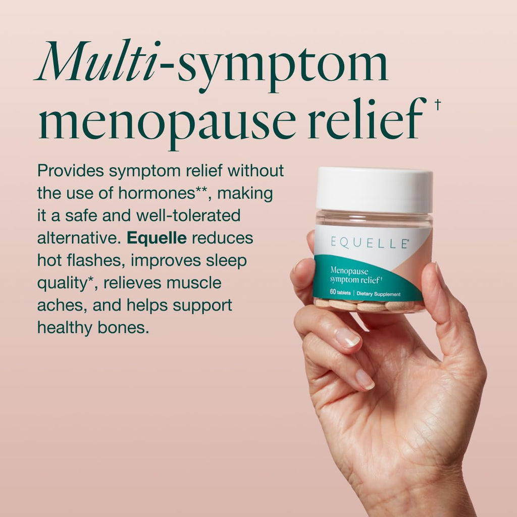 EQUELLE Multi-Symptom Perimenopause & Menopause Relief Relief from Hot Flashes, Muscle Aches & Supports More Sleep. Hormone-Free, Plant-Based S-Equol – 1 Month Supply (60 Tablets) EQUELLE Au supplements