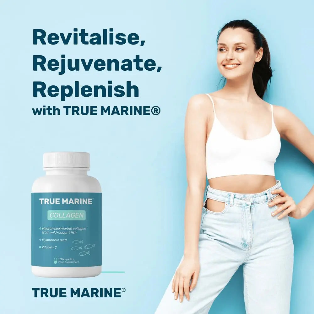 TRUE MARINE Collagen Capsules - 2,400mg of Marine Collagen with Hyaluronic Acid & Vitamin C - Skin, Hair, Nails & Joint Support TRUE MARINE Au supplements