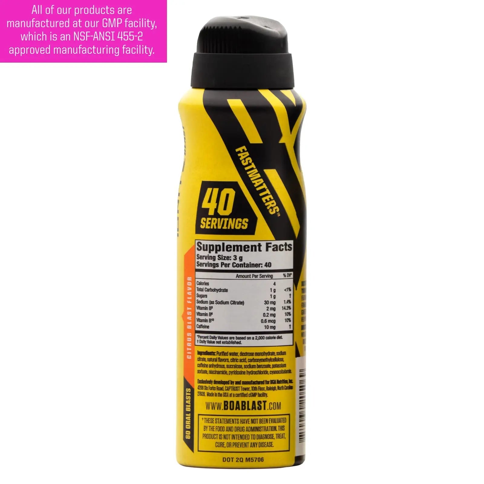 BOA Ignite Blast – Oral Aerosol Rapid Energy Solution – Pre Workout with Caffeine, B Vitamins BOA Nutrition Inc Au supplements