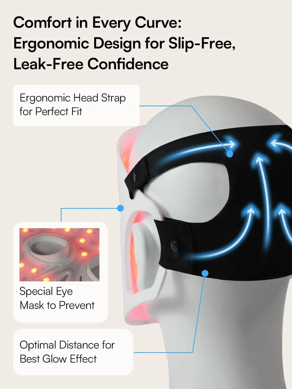 INIA GLOW Light Therapy Mask for Face, LED Mask with Red Blue Green Light and Advanced Near-Infrared INIA Au supplements