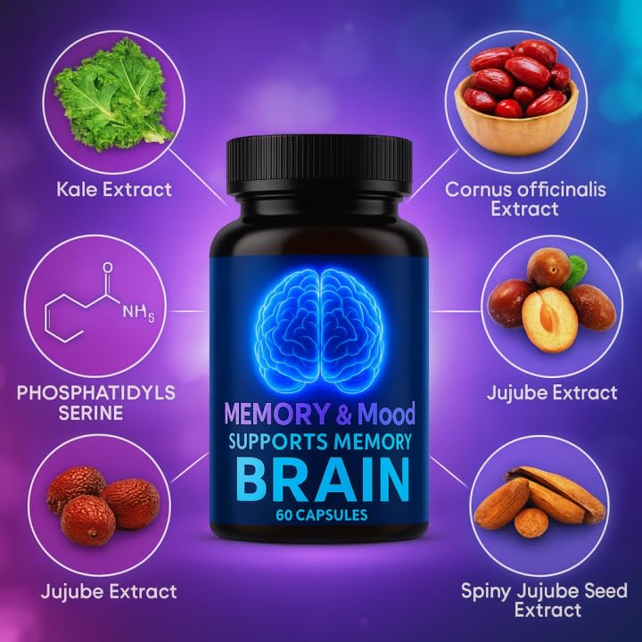 Nootropic Brain Supplements for Memory and Focus, Cognitive Support Formula with B Vitamins, Folate & Dihydromyricetin – Mental Clarity & Daily Performance, 60 Capsules (1) DFTLUUE Au supplements