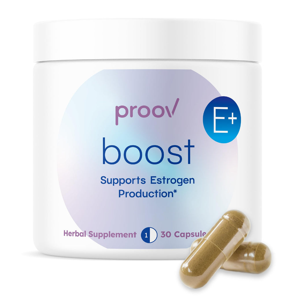 Proov - Boost Supplement for Women - Promotes Estrogen Production - Fertility & Menopausal Support for Women - Hormonal Balance - Evening Primrose Oil Red Clover, Dong Quai, Black Cohosh - 30 Capsules Proov Au supplements