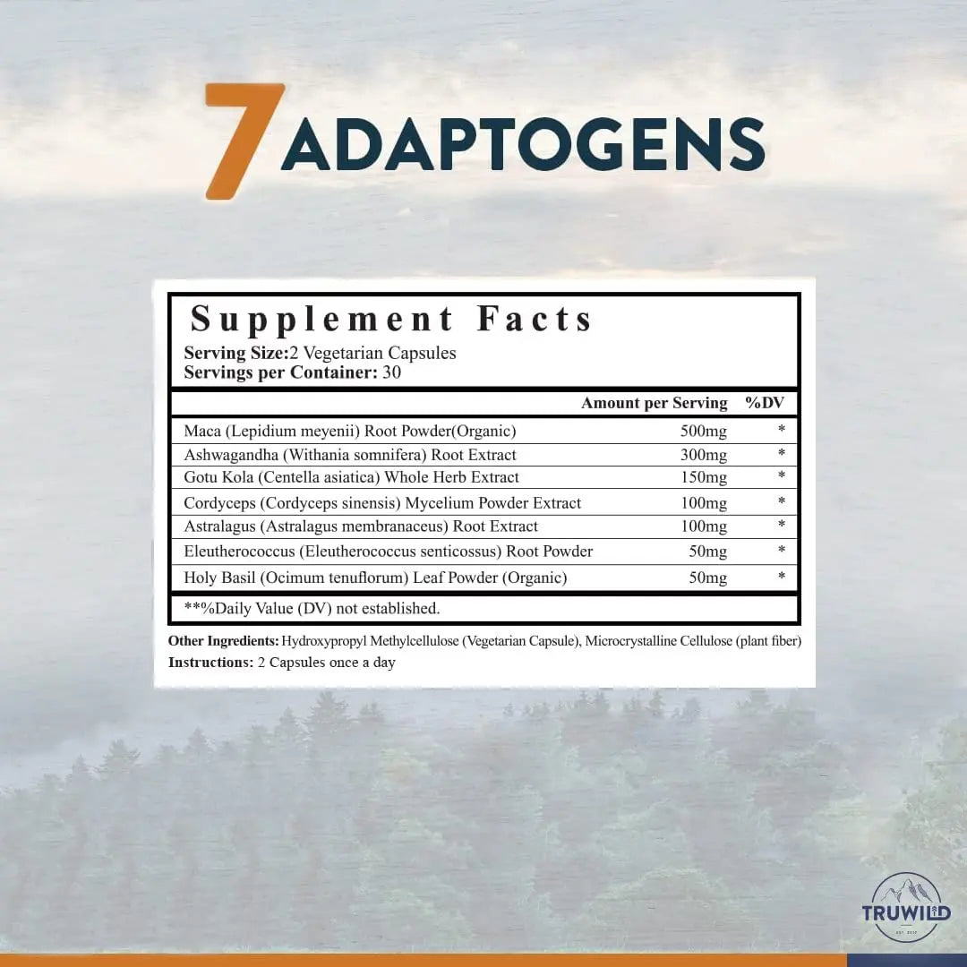 TruWild Adaptogen Blend with Cordyceps Maca Ashwagandha - Full Spectrum Mushroom TruWild Au supplements