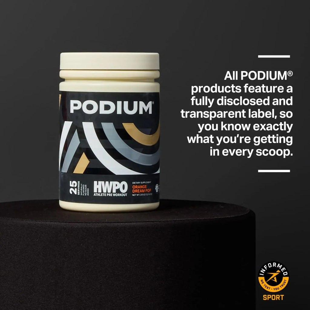 Podium Nutrition, Athlete Pre Workout Powder, Orange Dream Pop, 25 Servings, Beta Alanine Podium Nutrition Au supplements