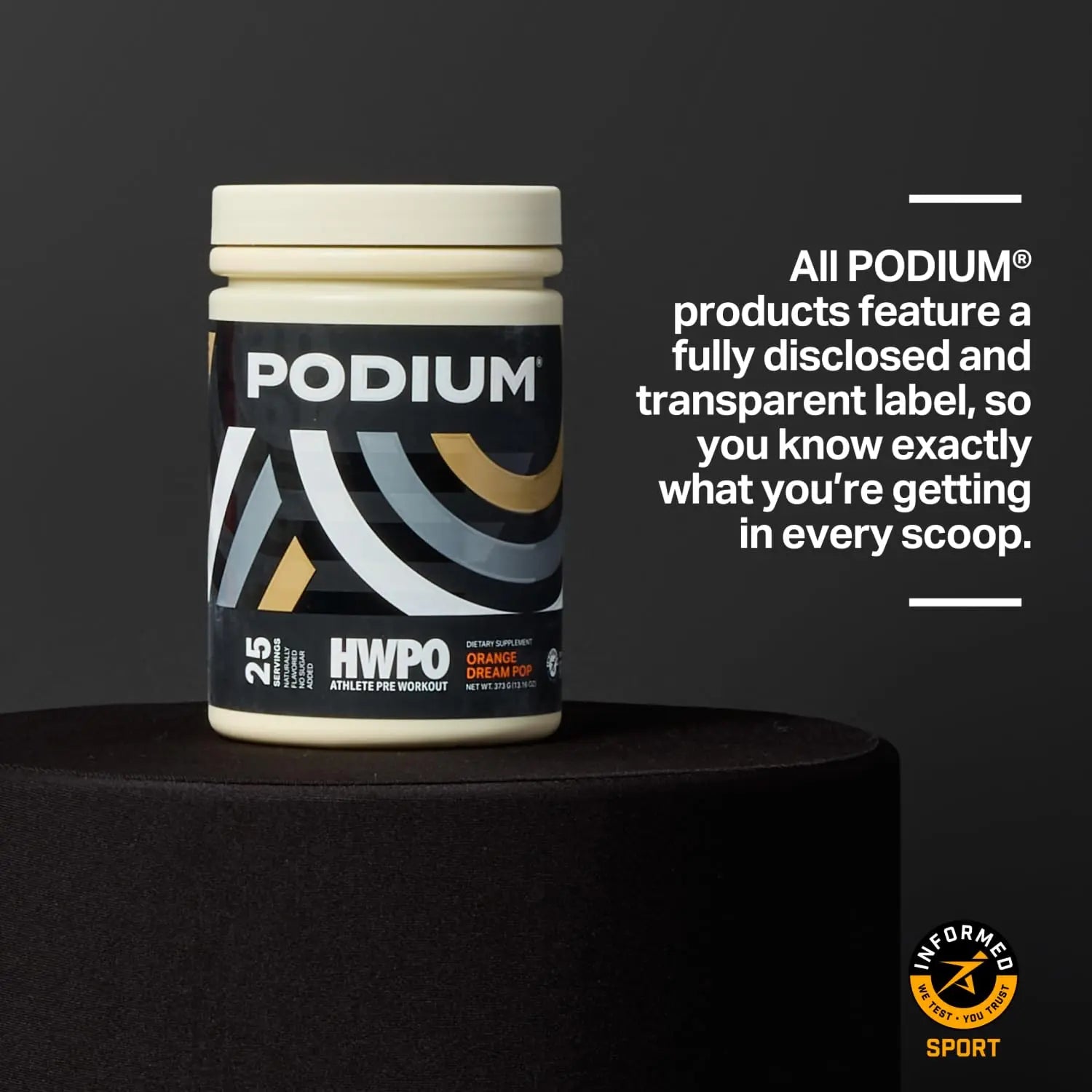Podium Nutrition, Athlete Pre Workout Powder, Orange Dream Pop, 25 Servings, Beta Alanine Podium Nutrition Au supplements
