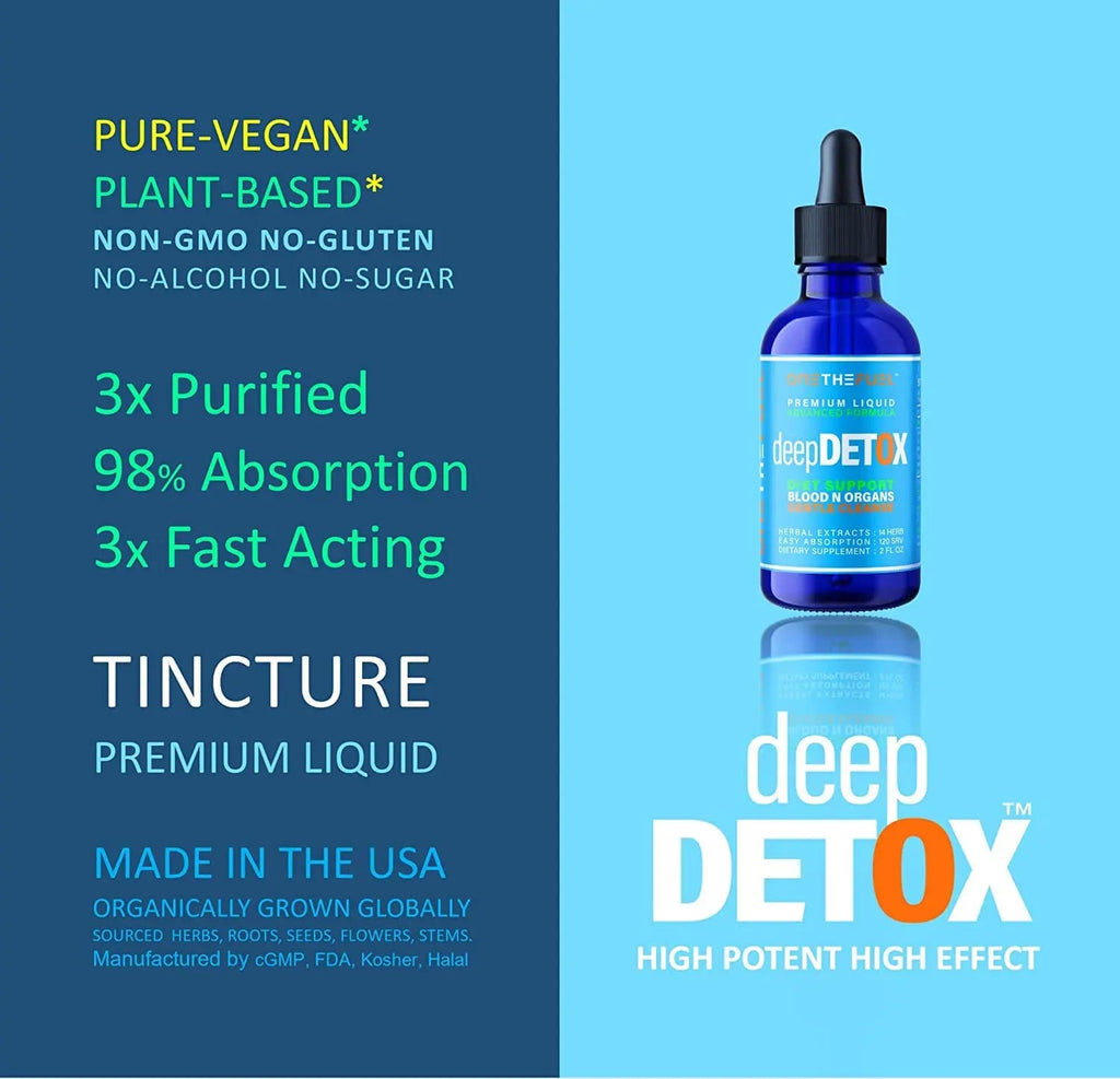 DeepDetox 2oz. Plant-Based Colon Intestinal Gut Liver Cleanse Detox Support. Purify Blood ONETHEFUEL Au supplements