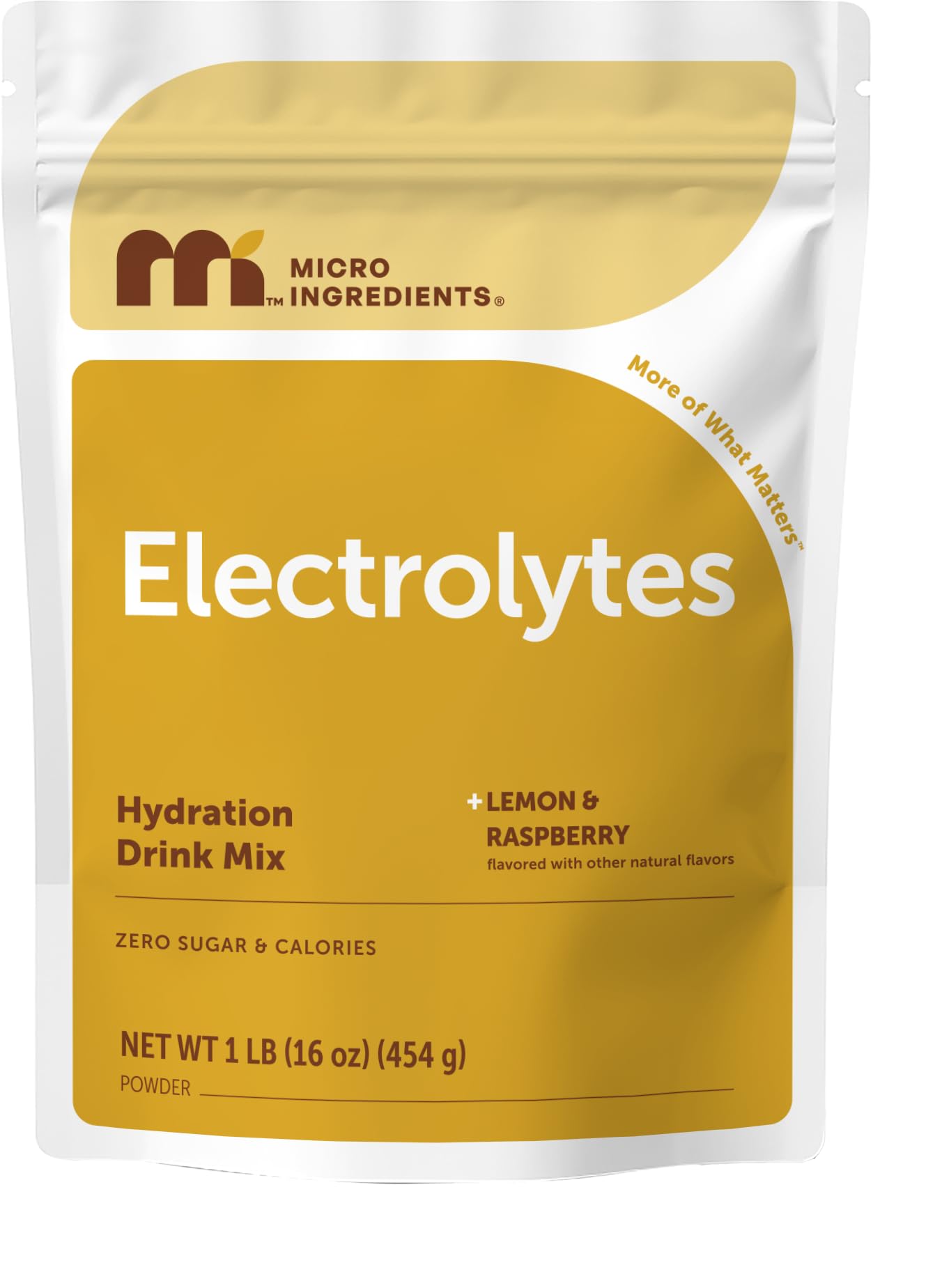 Micro Ingredients Hydration Electrolyte Powder, 1 lb (69 Servings) | Lemon Raspberry Flavor | High Potassium (1,000mg) + Coconut Water & Real Lemon Juice | No Sugar, Keto Friendly | Non-GMO