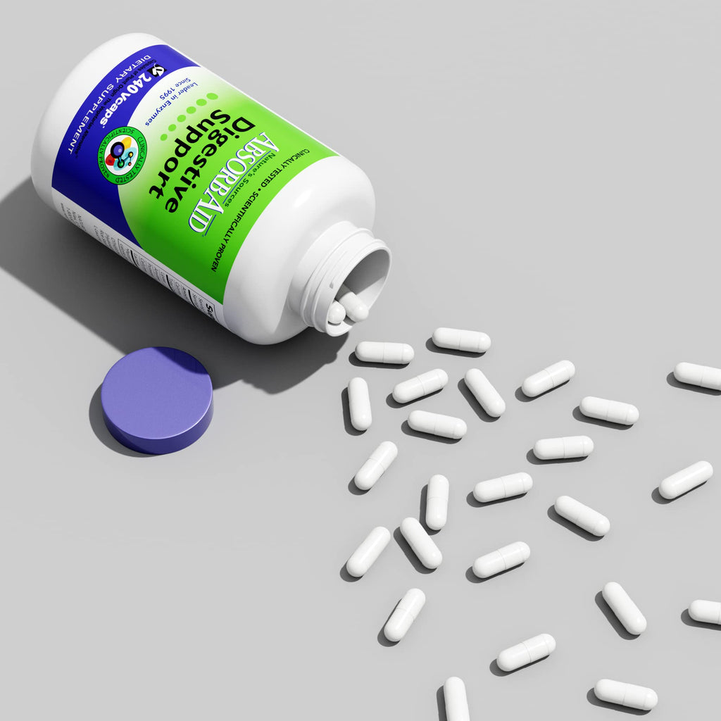 AbsorbAid Digestive Enzymes 240 vCaps, Proven to Increase Vital Nutrient Absorption by up to 71%