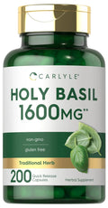 Carlyle Holy Basil Capsules 1600 mg | 200 Count | Tulsi Holy Basil Leaf Extract | Herbal Carlyle Au supplements