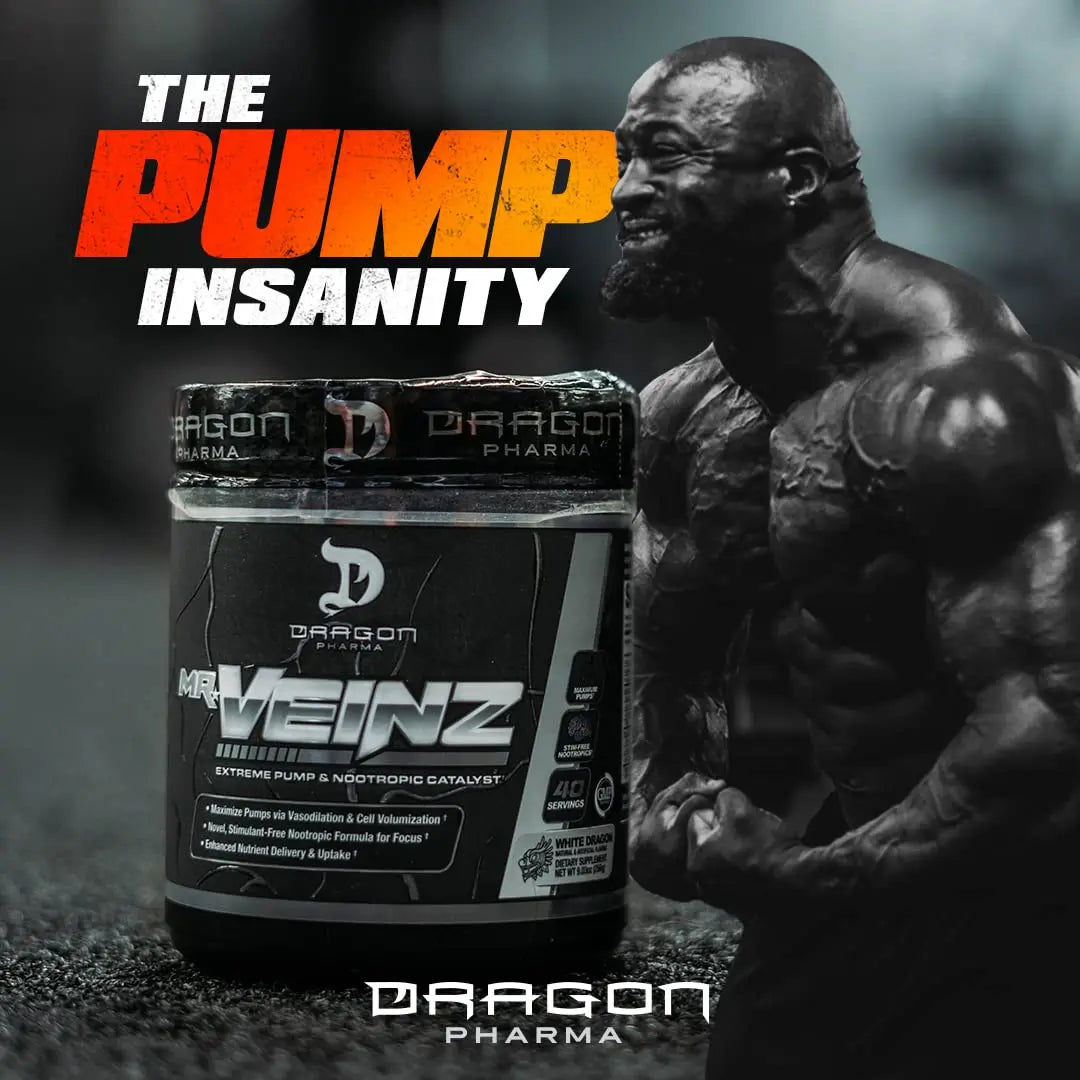 DRAGON PHARMA Mr. Veinz Stim Free Pre-Workout, Extreme Pump & Nootropic Catalyst DRAGON PHARMA Au supplements