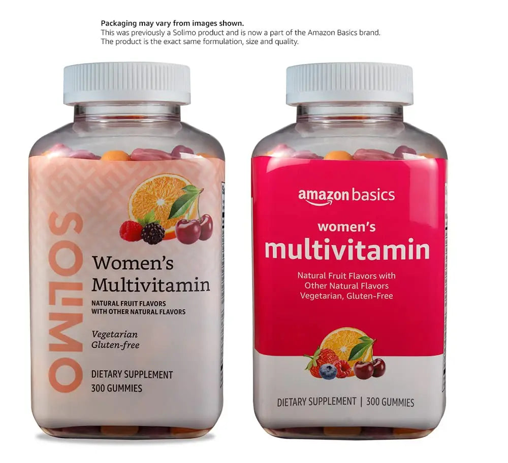 Amazon Basics Women's Multivitamin, Mixed Berry Flavor, Vegetarian & Gluten-Free, 300 Gummies Amazon Basics Au supplements