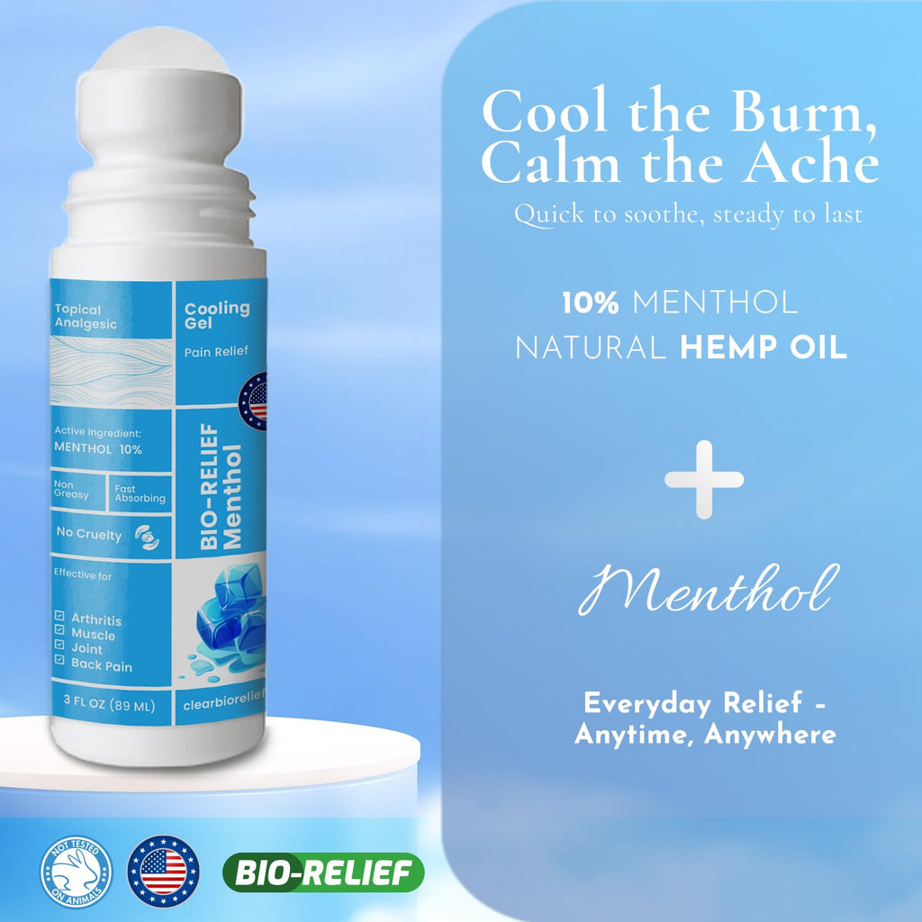 BIO-Relief Pain Roll On w 10% Menthol & Arnica | Highly Effective, Cool & Topical Pain Relief Extra Strength for Arthritis, Muscle, Joint, & Back - Easy Roll On Maximum Strength, Made in USA Scientific Solutions Global Au supplements