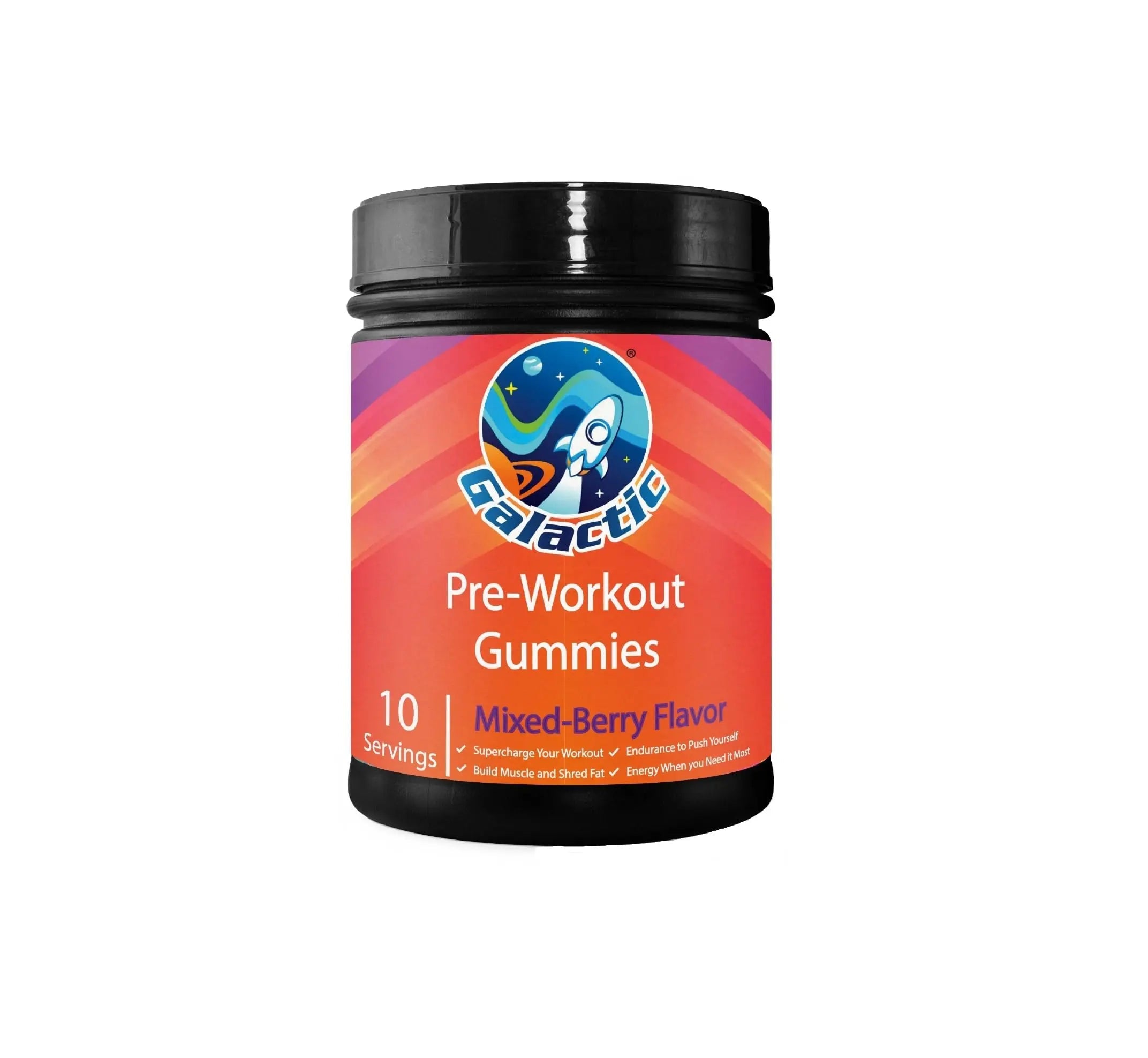 Galactic Pre-Workout Gummies, All Natural, 250mg Caffeine, Beta-Alanine, L-Citrulline Galactic Au supplements