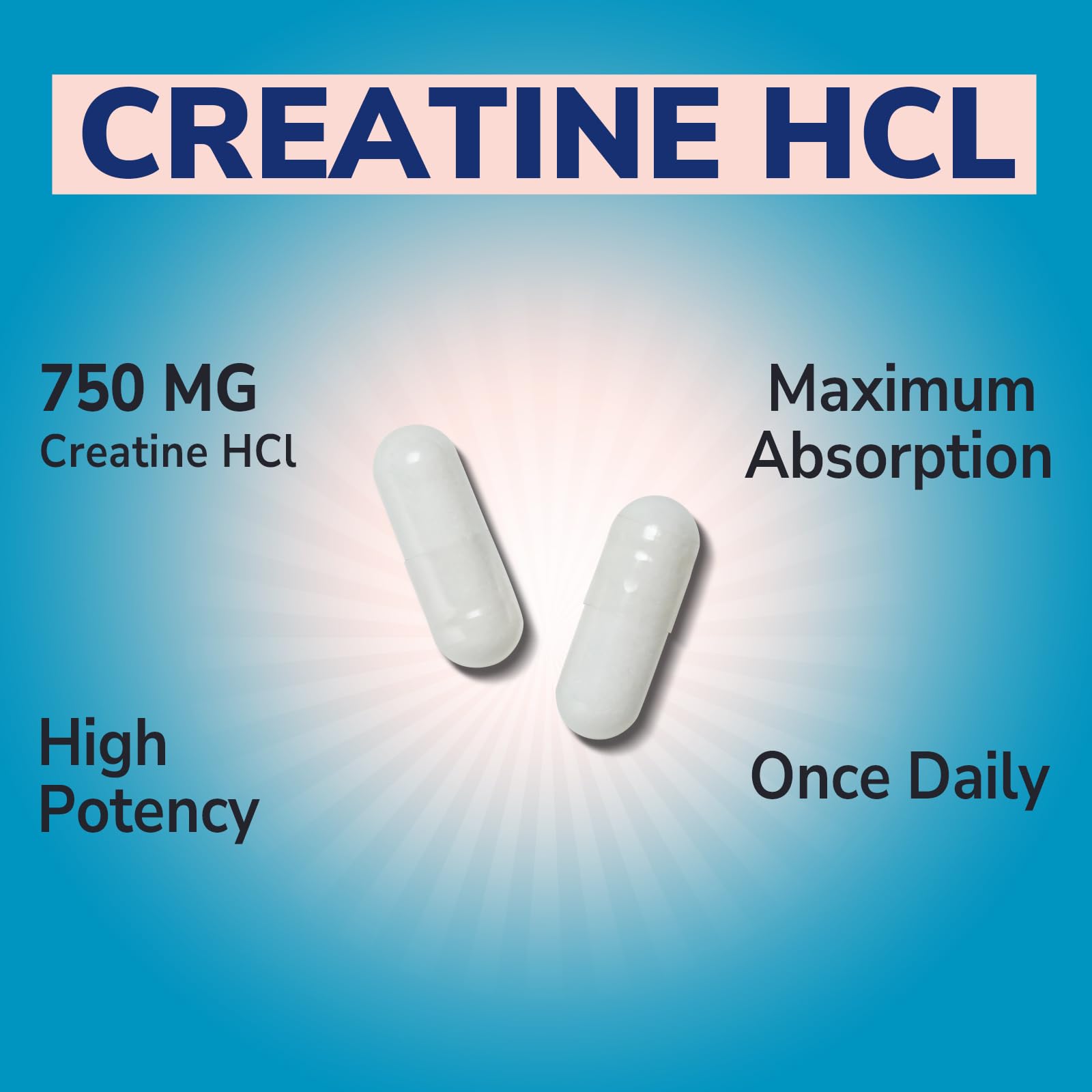 Vitalibre Creatine HCl Capsule, 750mg High Absorption Creatine Hydrochloride, Endurance, Strength, Fast Absorbing, No Load, No Bloat, Monohydrate Micronized Alternative, Once Daily, 90 Capsules Vitalibre Au supplements