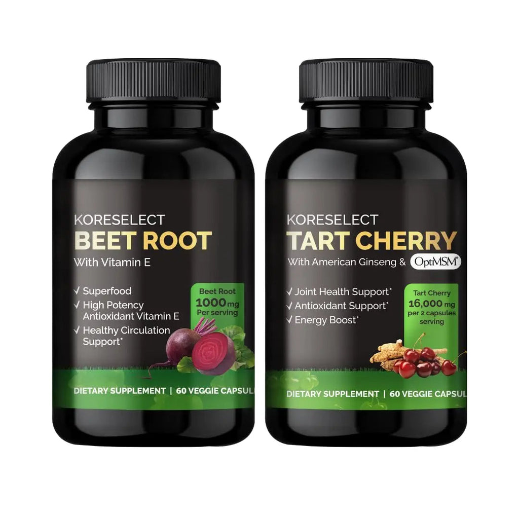 KORESELECT Beet Root & Tart Cherry Capsules 16,000mg Capsules Bundle for Nitric Oxide KORESELECT Au supplements