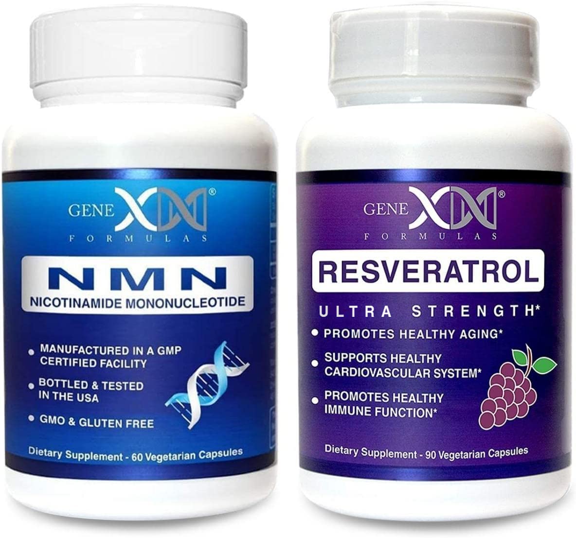 Genex Formulas NMN and Resveratrol Dynamic Duo Supplements | 250mg NAD+ Precursor and Ultra Strength 1500mg Resveratrol w/BioPerine, for Healthy Aging Support Genex Formulas Au supplements