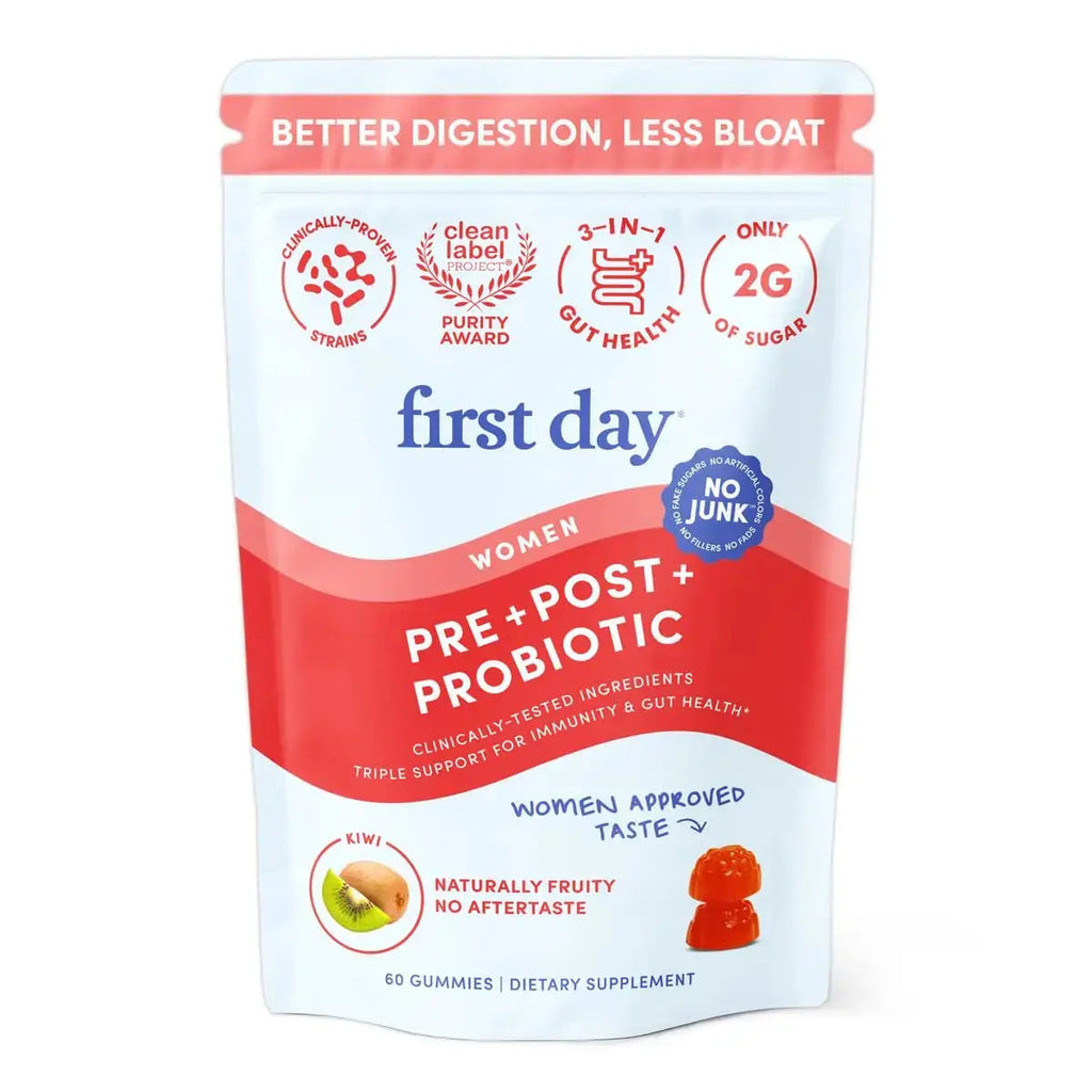 FIRST DAY Women’s Good Gut Tribiotic Gummies – 3-in-1 Prebiotic, Probiotic & Postbiotic Supplement – Supports Immune Function and Digestive FIRST DAY Au supplements