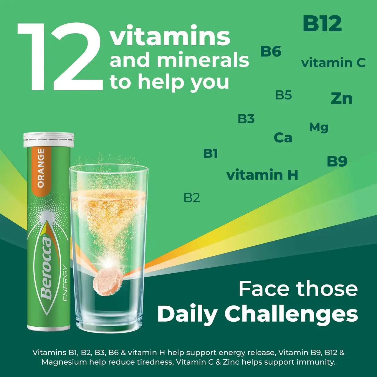 Berocca Energy Vitamin B & C Orange Flavour Effervescent Tablets 60 Pack Berocca Au supplements