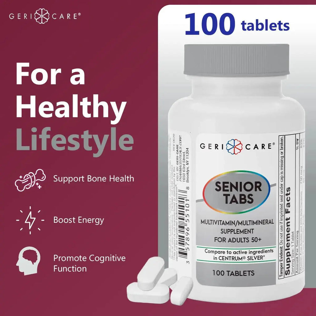 GeriCare Senior Tab 50+ Multivitamin and Minerals Tablets - Immune Support - Age-Defying Nutrition, 100 Count (Pack of 2) GeriCare Au supplements