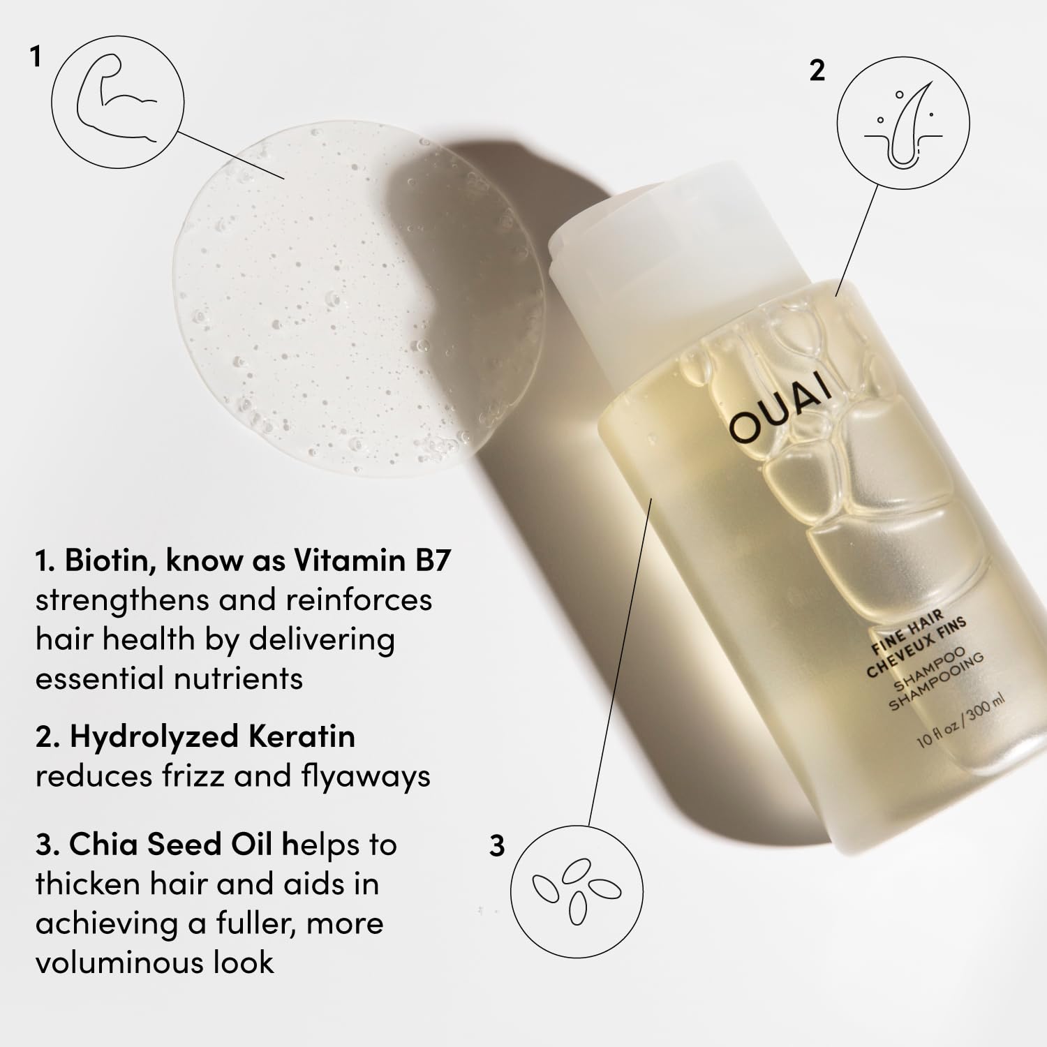 OUAI Fine Shampoo and Conditioner Set - Sulfate Free Shampoo and Conditioner for Women & Men - Made with Keratin, Marshmallow Root, Shea Butter & Avocado Oil - Free of Parabens & Phthalates (10 Fl Oz) OUAI Au supplements