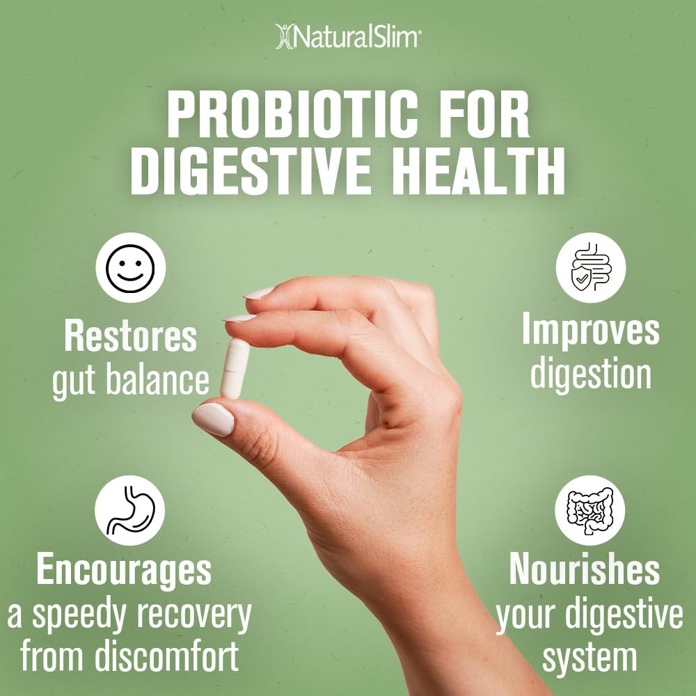 Probiotic Nutritional Supplements Gentle Formula Pro Biotics for Gut Health, Digestive Health, Immune Support, & De-Bloating for Women & Men, 7 Powerful Probiotic Strains, 60 Vegetarian Capsules 3 Pk NaturalSlim Au supplements