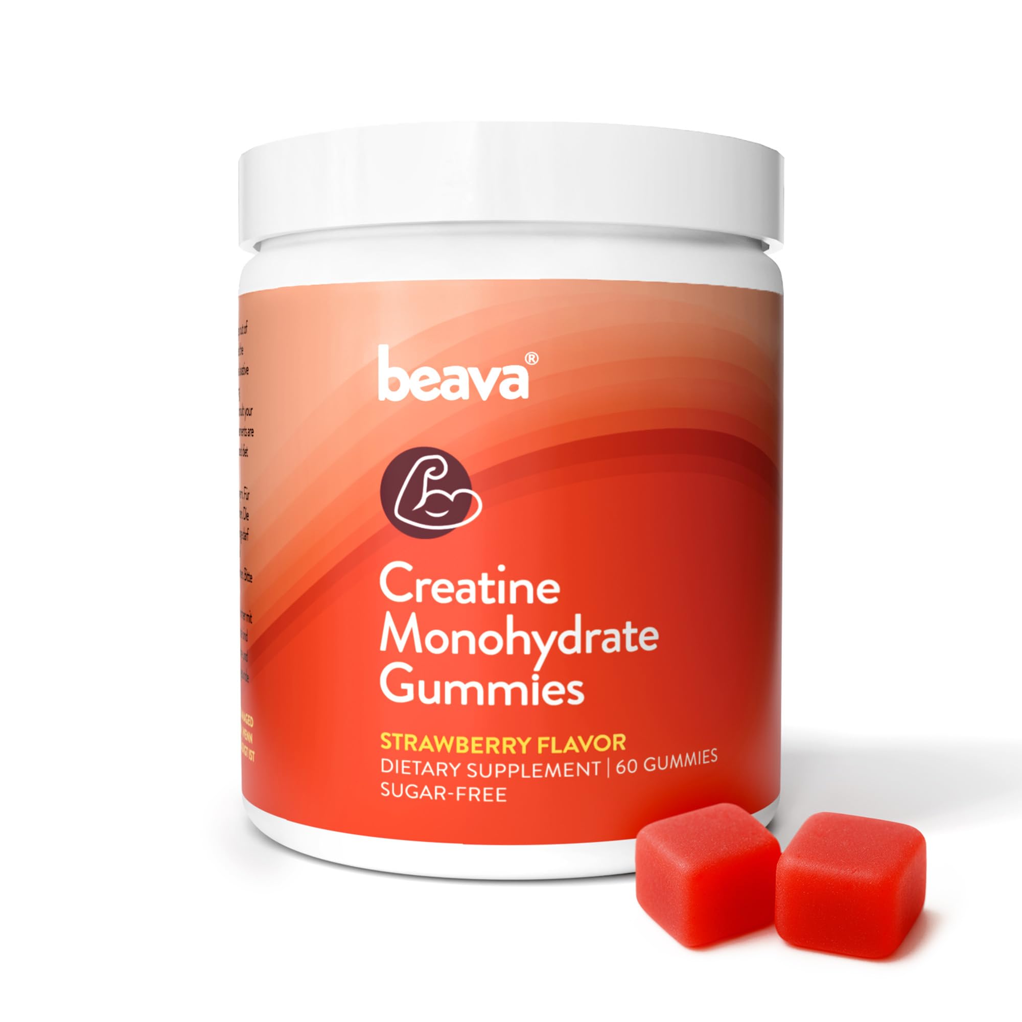 Creatine Monohydrate Gummies - 30 Servings - Vegan Creatine Chews for Muscle Growth, Muscle Recovery, Workout Recovery, Anaerobic Endurance - No Loading Phase - No Bloating - Strawberry - No Sugar beava Au supplements
