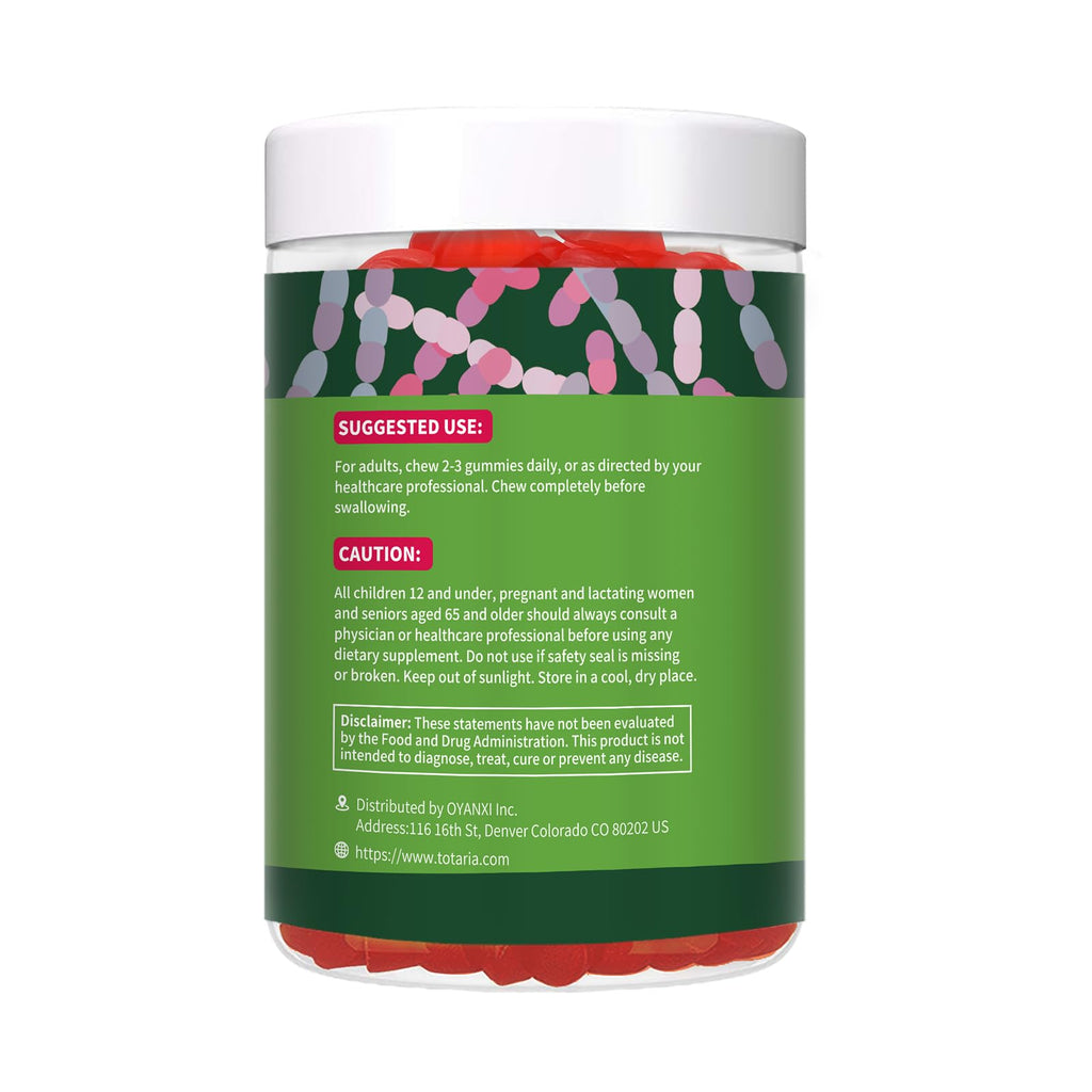 9-in-1 Probiotic Prebiotic Fiber Gummies for Adults & Teens, Sugar-free Fiber Supplement with Psyllium Husk, FOS, Inulin, ACV & 5 Billion CFU Bacillus Coagulans