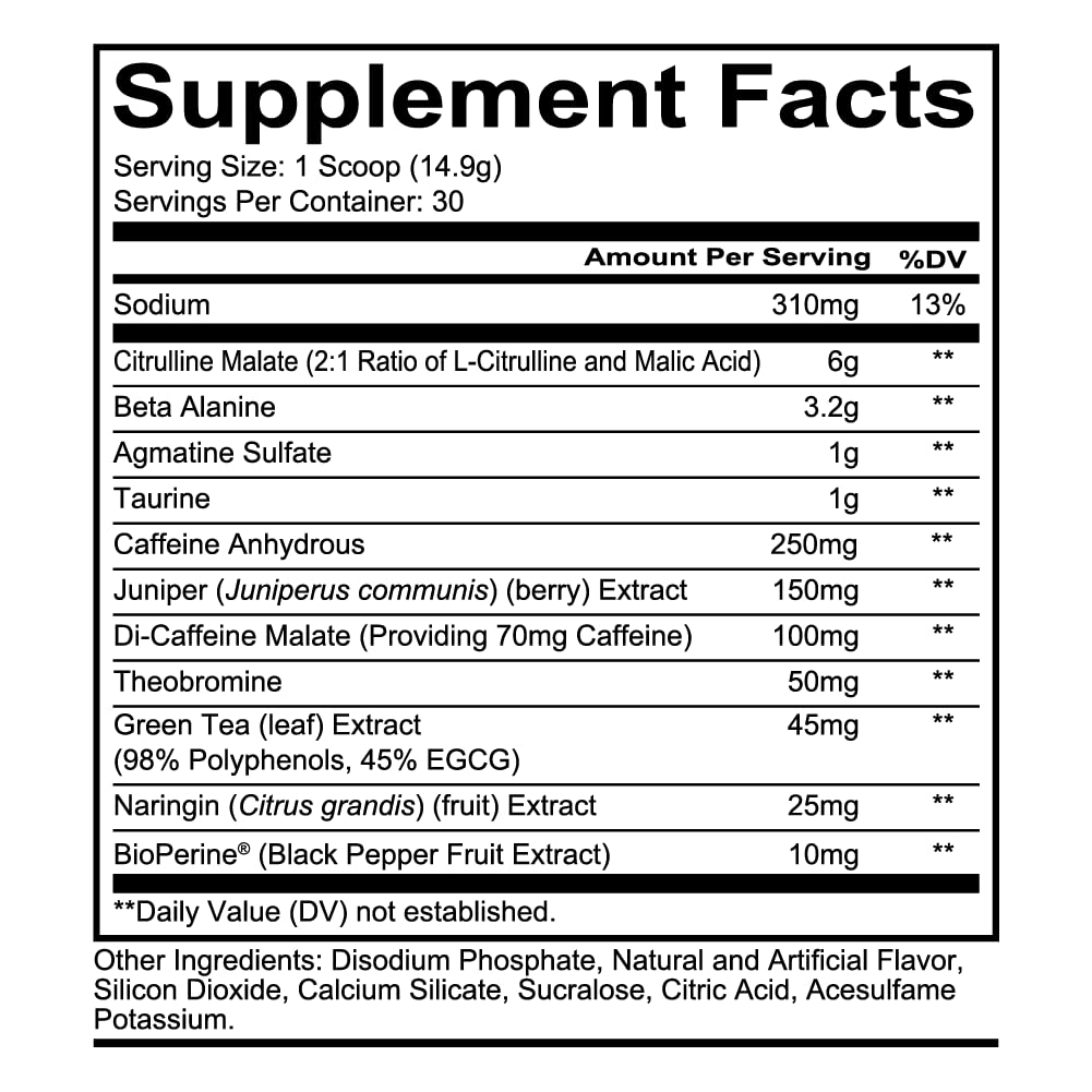 REDCON1 Total War Pre Workout, Watermelon - L Citrulline, Malic Acid, Green Tea Leaf Extract for Pump Boosting Pre Workout for Women & Men - 3.2g Beta Alanine