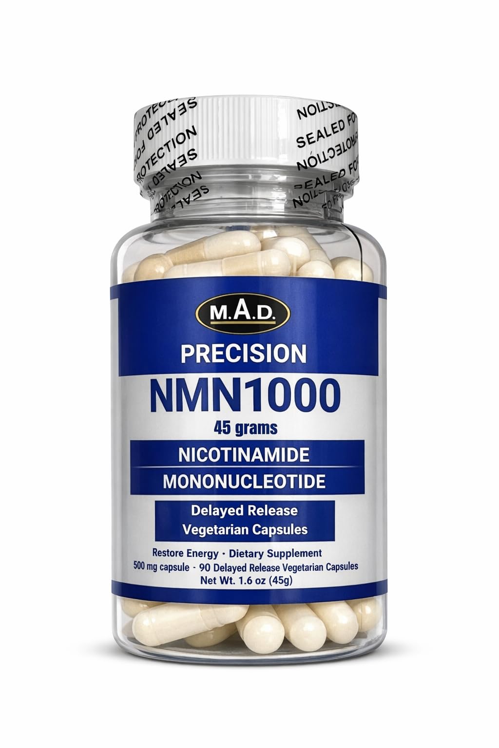 Precision NMN1000-1000 mg per Serving, 90 Capsules, 45 Grams Total Delayed Release Vegetarian Capsule, Nicotinamide Mononucleotide Generic Au supplements