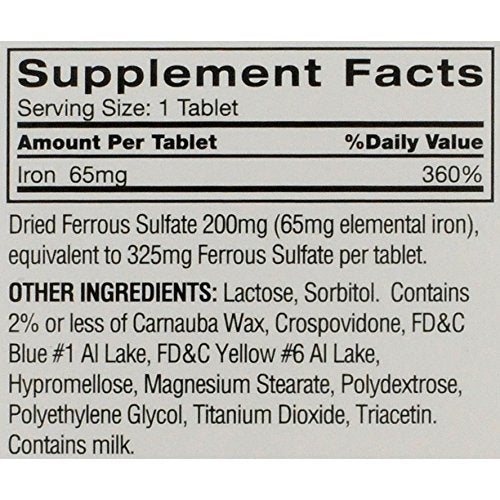 Feosol Original Iron Supplement Tablets, Non-heme, 65mg Iron per Pill, 1 Per Day, 120ct, 4 Month Supply, for Energy and Immune System Support, Made in USA
