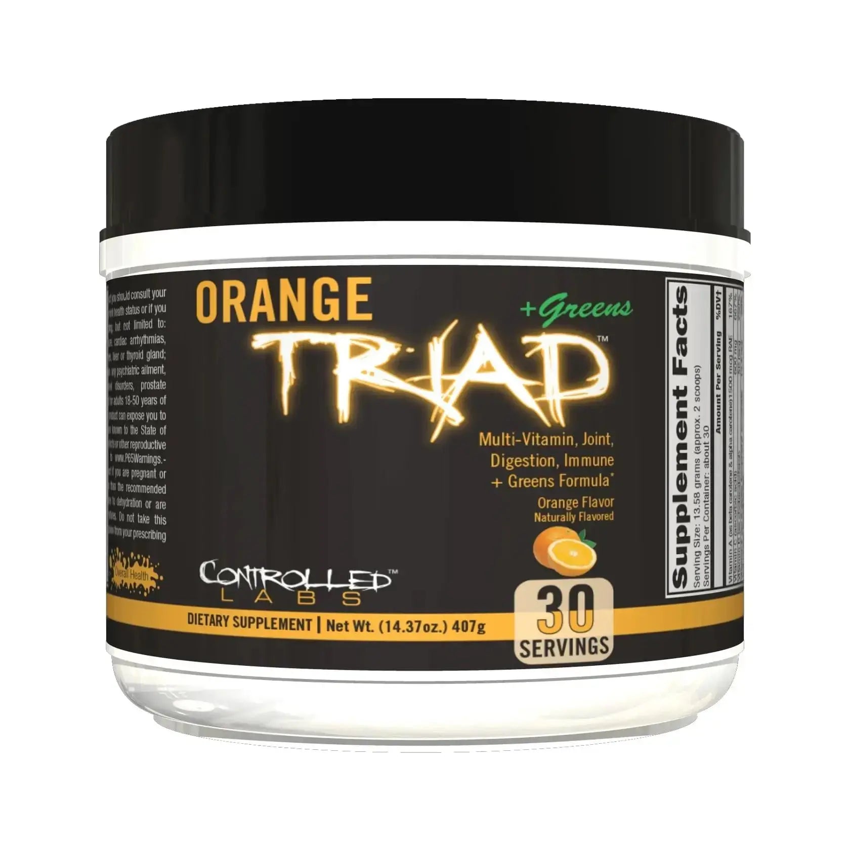 CONTROLLED LABS Orange Triad Plus Greens for Men and Women, 30 Servings Iron Free Sports Supplement for Overall Health CONTROLLED LABS Au supplements