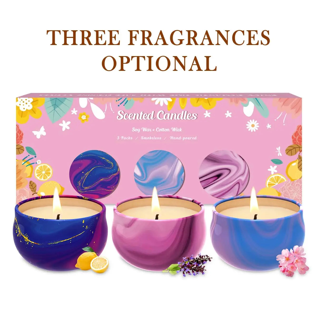 Scented Candles Set of 3, Aromatherapy Candle Set, Home Scented Candles for Winter, Holiday Weimingte Au supplements