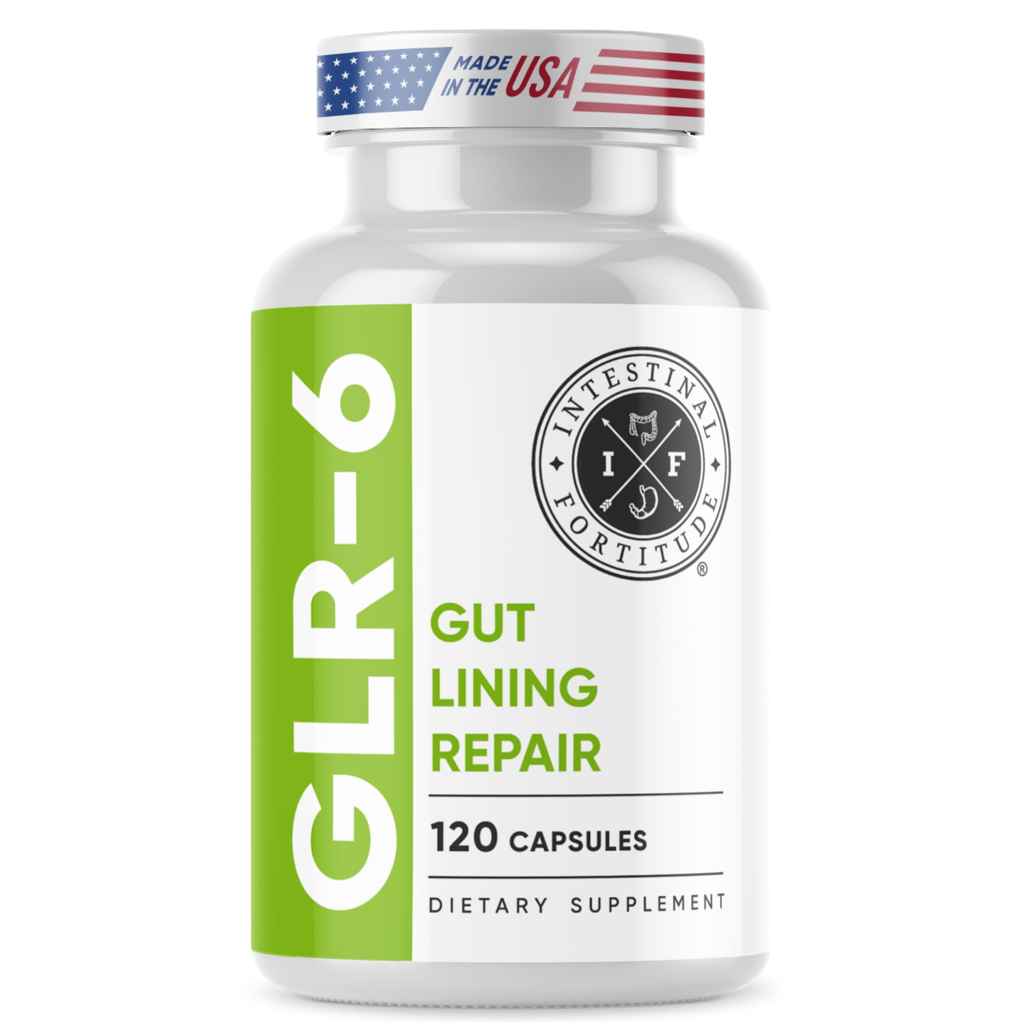 Intestinal Fortitude GLR-6 - Gut Lining Repair Supplement for Gut Health - Leaky Gut Repair with L-Glutamine, Slippery Elm, DGL Licorice Root, Marshmallow Root, Fenugreek