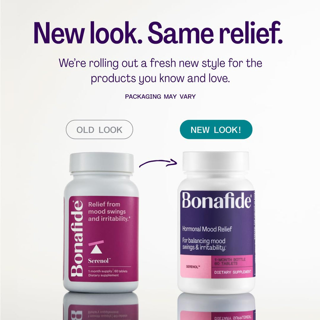 Serenol by Bonafide. Relief from Hormonal Mood Swings, Irritability, & PMS Bloating. — 3-Month Supply (180 Tablets) Bonafide Au supplements