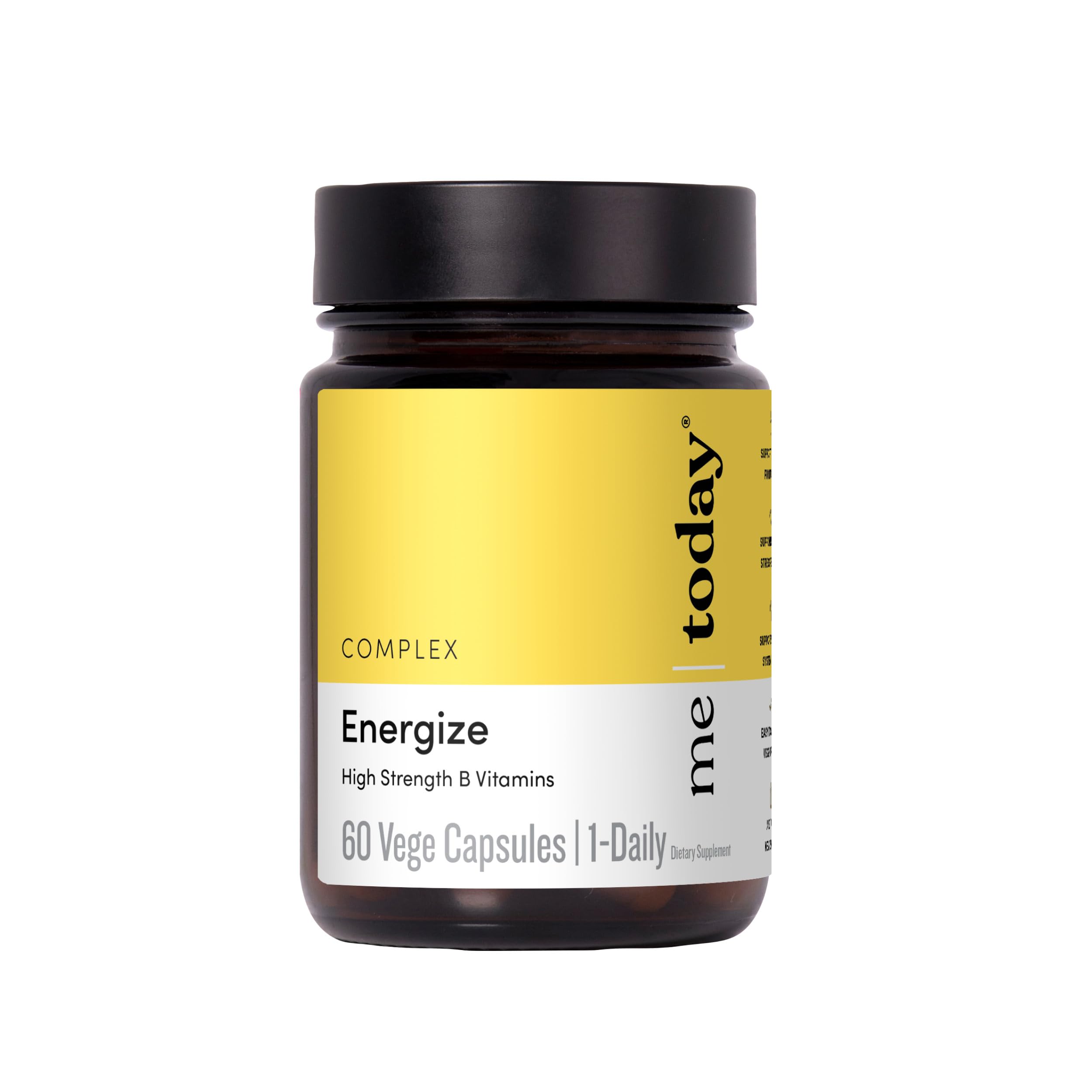 me today Energise Supplement Super B Vitamin B Complex for Men & Women - B6, B12 with Vitamin C, Zinc, Ashwagandha and Siberian Ginseng