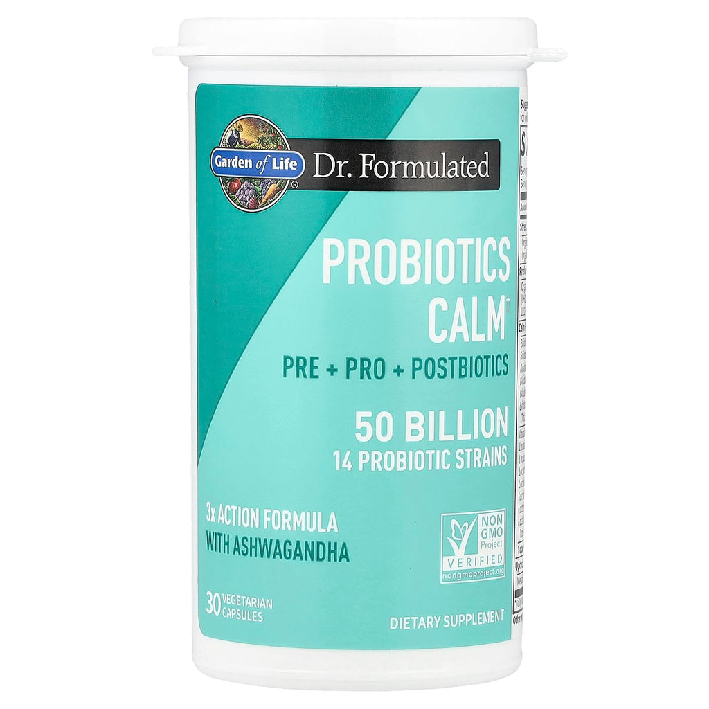Garden of Life Dr. Formulated Pre, Post & Probiotics Calm 50 Billion CFU Daily 3-in-1 Complete Supplement with Ashwagandha – Mood Support, Digestive & Immune Support, 30 Vegetarian Capsules Garden of Life Au supplements