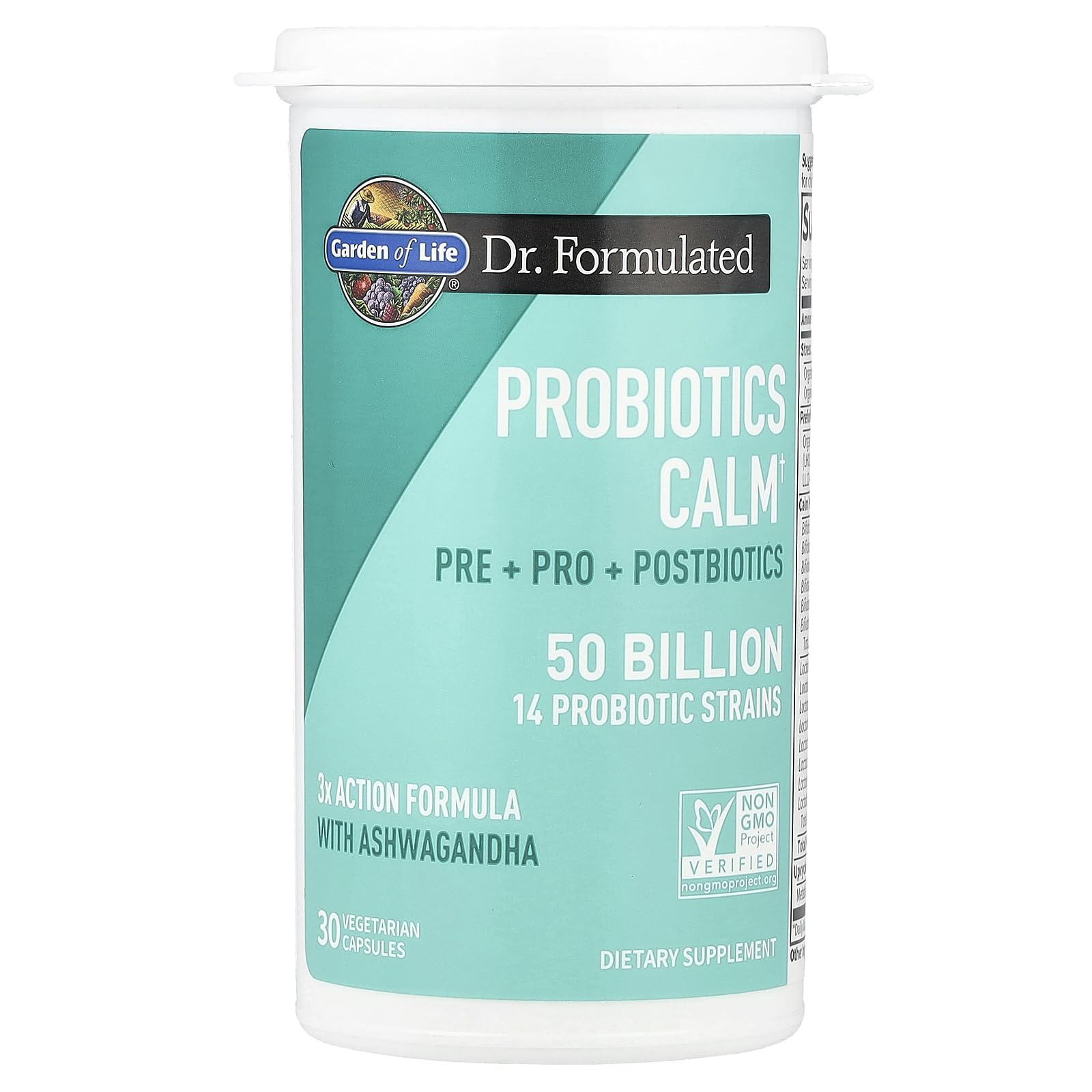 Garden of Life Dr. Formulated Pre, Post & Probiotics Calm 50 Billion CFU Daily 3-in-1 Complete Supplement with Ashwagandha – Mood Support, Digestive & Immune Support, 30 Vegetarian Capsules Garden of Life Au supplements
