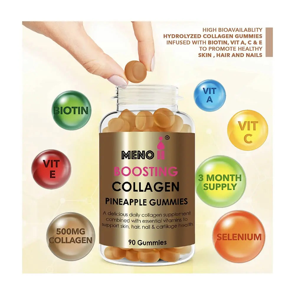 Meno® Boosting Collagen Natural Pineapple 90 Gummies Meno II Au supplements