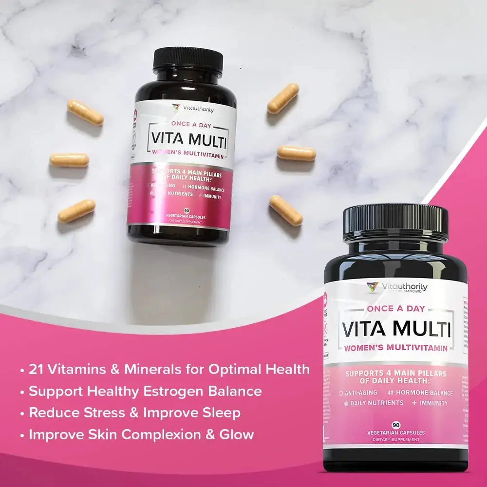 Vitauthority Multivitamin for Women Women’s Daily Multi-Vitamin Supplement with DIM, Iodine, Ashwagandha Supports Youthful Complexion Vitauthority Au supplements