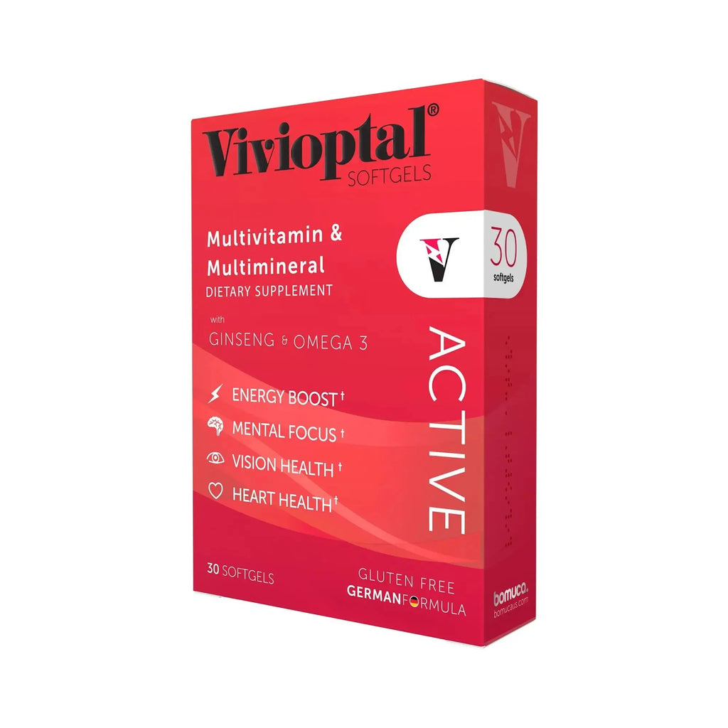 Vivioptal Active, 30 Softgels, Ginseng & Omega 3, Multivitamin & Multimineral, Gluten Free, German Formula Vivioptal Vitamins Au supplements